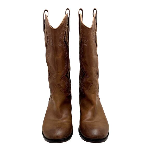 Reba Brown Genuine Leather Western Mid Calf Boots 9.5 M - Picture 7 of 13